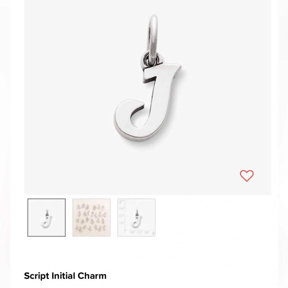 Silver Script J Initial Charm - Picture 1 of 1